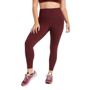 Old Navy High Waisted PowerChill Hidden Pocket 7/8 Leggings Size M Raisin Pocket